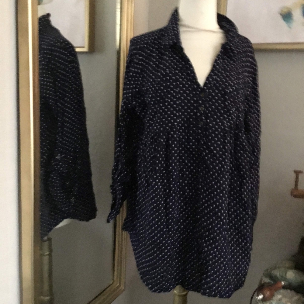 Maternity blouse blue polka dot